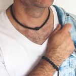 Naszyjnik męski lawa turmalin lt311 - 