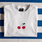 Koszulka ręcznie malowana wisienki - T-shirt unisex unikat